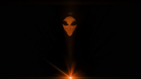 Alien-graues-Hologramm-Kopfgesicht-Gruseliges-Außerirdisches-Graues-UFO-4k